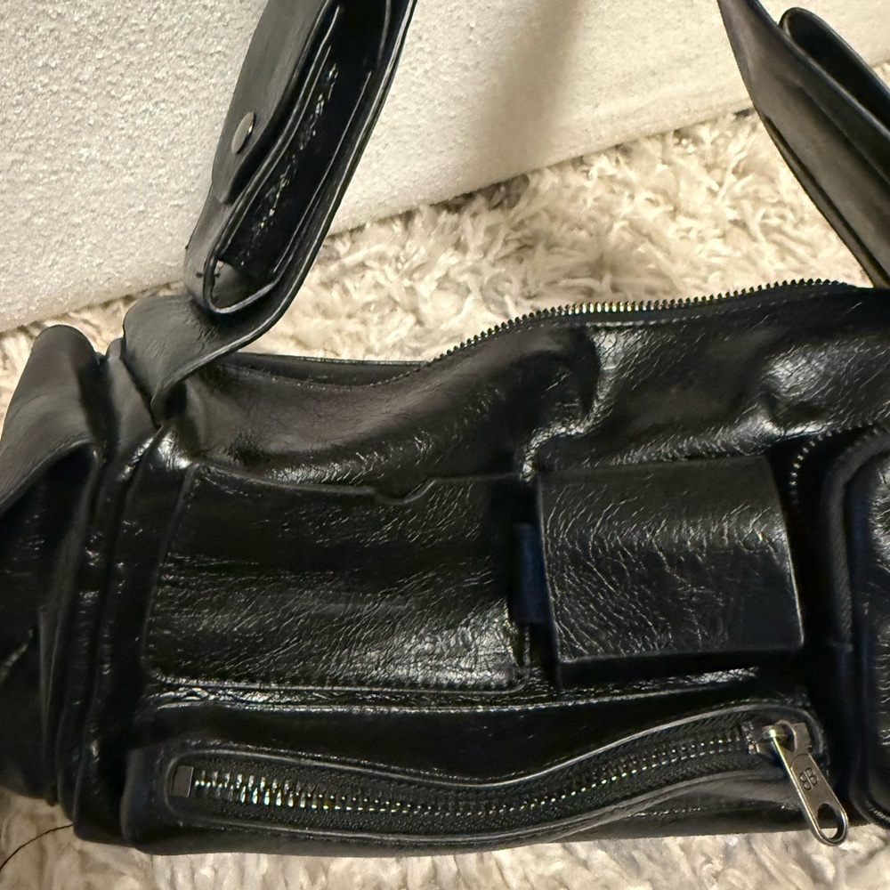 Black Leather Utility Bag - Picture 2 of 15